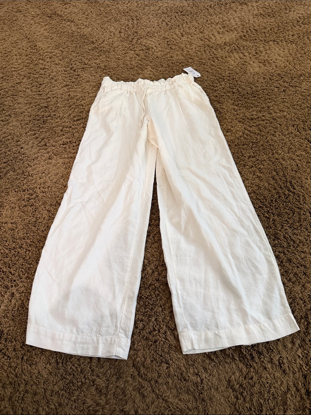 Time and Tru Off-White Wide Leg Pull-On Pants for Kids